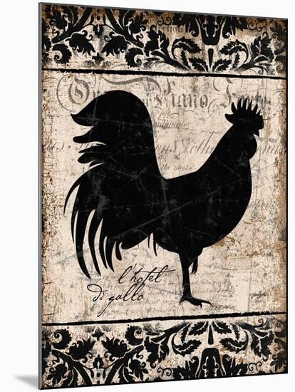 Black Rooster 1-Diane Stimson-Mounted Art Print