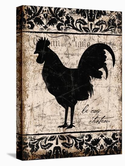 Black Rooster 2-Diane Stimson-Stretched Canvas