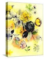 Black Rose Yellow Ground-Lauren Wan-Stretched Canvas