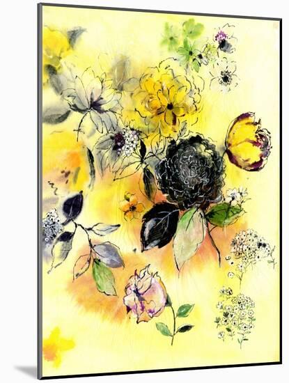 Black Rose Yellow Ground-Lauren Wan-Mounted Giclee Print