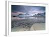 Black Sand and Full Moon as Surreal Scenery at Skagsanden Beach, Flakstad, Nordland County-Roberto Moiola-Framed Photographic Print