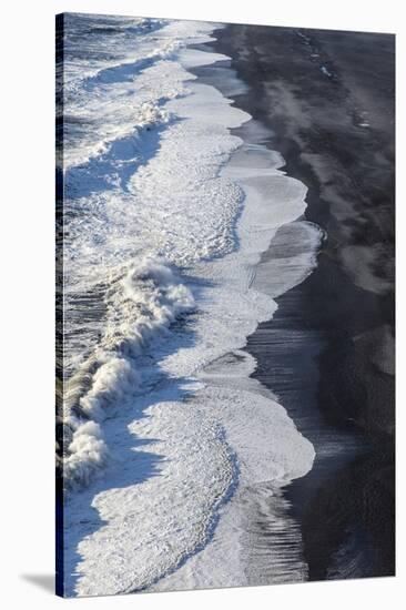 Black Sand Beach Near Vik, Iceland-Chuck Haney-Stretched Canvas