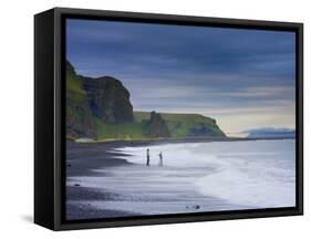 Black Sand Beach, Vik, Cape Dyrholaey, South Coast, Iceland-Michele Falzone-Framed Stretched Canvas