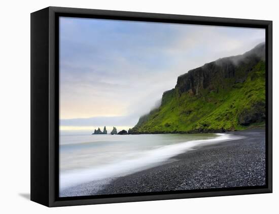 Black Sand Beach, Vik, Cape Dyrholaey, South Coast, Iceland-Michele Falzone-Framed Stretched Canvas