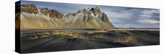 Black Sand, Kambhorn (Mountain), Stokksnes (Headland), Hornsvik (Lake), East Iceland, Iceland-Rainer Mirau-Stretched Canvas