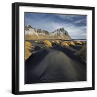 Black Sand, Kambhorn (Mountain), Stokksnes (Headland), Hornsvik (Lake), East Iceland, Iceland-Rainer Mirau-Framed Photographic Print