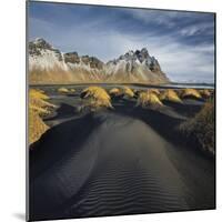 Black Sand, Kambhorn (Mountain), Stokksnes (Headland), Hornsvik (Lake), East Iceland, Iceland-Rainer Mirau-Mounted Photographic Print