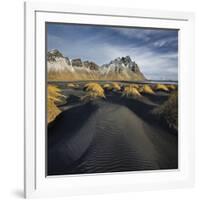 Black Sand, Kambhorn (Mountain), Stokksnes (Headland), Hornsvik (Lake), East Iceland, Iceland-Rainer Mirau-Framed Photographic Print