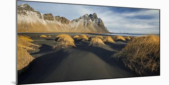 Black Sand, Kambhorn (Mountain), Stokksnes (Headland), Hornsvik (Lake), East Iceland, Iceland-Rainer Mirau-Mounted Photographic Print