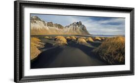 Black Sand, Kambhorn (Mountain), Stokksnes (Headland), Hornsvik (Lake), East Iceland, Iceland-Rainer Mirau-Framed Photographic Print