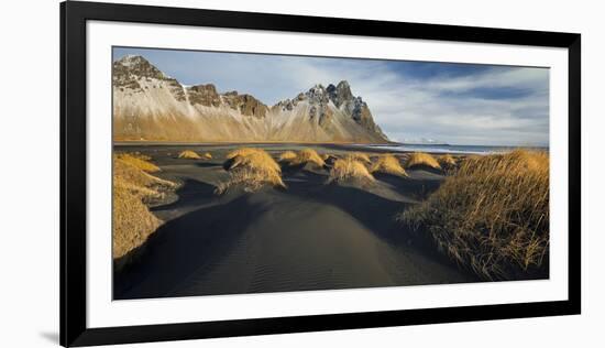 Black Sand, Kambhorn (Mountain), Stokksnes (Headland), Hornsvik (Lake), East Iceland, Iceland-Rainer Mirau-Framed Photographic Print