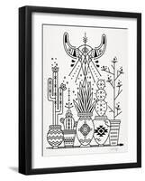 Black Santa Fe Garden-Cat Coquillette-Framed Art Print