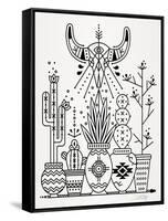 Black Santa Fe Garden-Cat Coquillette-Framed Stretched Canvas