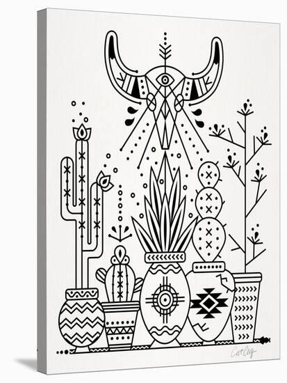 Black Santa Fe Garden-Cat Coquillette-Stretched Canvas