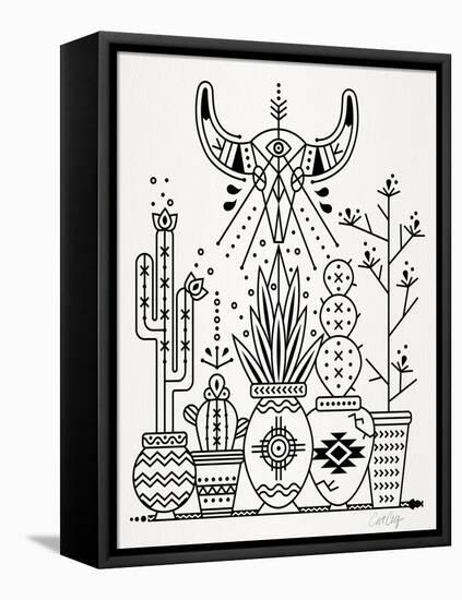 Black Santa Fe Garden-Cat Coquillette-Framed Stretched Canvas