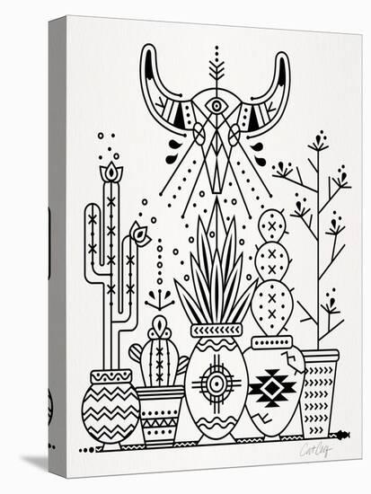 Black Santa Fe Garden-Cat Coquillette-Stretched Canvas