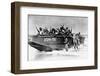 Black Seabees Training in Landed Tactics Aboard Small Craft, on Shores of Norfolk, Va-null-Framed Photographic Print