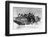 Black Seabees Training in Landed Tactics Aboard Small Craft, on Shores of Norfolk, Va-null-Framed Photographic Print