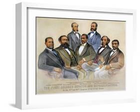 Black Senators, 1872-Currier & Ives-Framed Giclee Print