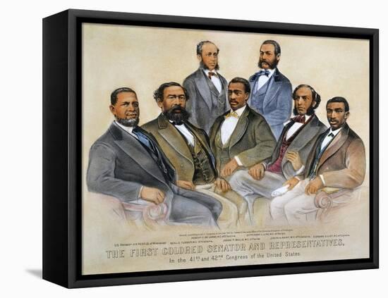 Black Senators, 1872-Currier & Ives-Framed Stretched Canvas