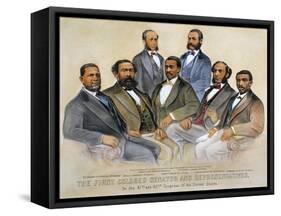 Black Senators, 1872-Currier & Ives-Framed Stretched Canvas