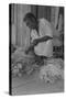 Black Sharecropper Sorts Tobacco Leaves-Dorothea Lange-Stretched Canvas