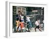 Black Shooting Hoops-unknown unknown-Framed Art Print