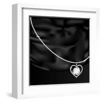 Black Silk And Jewel Heart-Dankalilly-Framed Art Print