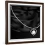 Black Silk And Jewel Heart-Dankalilly-Framed Art Print