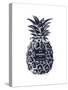 Black Silver Pineapple-Amanda Greenwood-Stretched Canvas