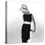 Black Sleeveless Dress with White Belt, 1960s-John French-Stretched Canvas