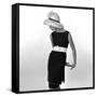 Black Sleeveless Dress with White Belt, 1960s-John French-Framed Stretched Canvas