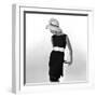 Black Sleeveless Dress with White Belt, 1960s-John French-Framed Premium Giclee Print