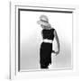 Black Sleeveless Dress with White Belt, 1960s-John French-Framed Giclee Print