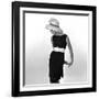 Black Sleeveless Dress with White Belt, 1960s-John French-Framed Giclee Print