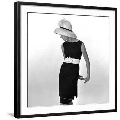 'Black Sleeveless Dress with White Belt, 1960s' Giclee Print - John ...