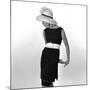 Black Sleeveless Dress with White Belt, 1960s-John French-Mounted Giclee Print