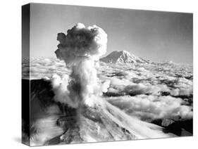 Black Smoke and Ash Drift Skyward as Mount St. Helens Erupts-null-Stretched Canvas