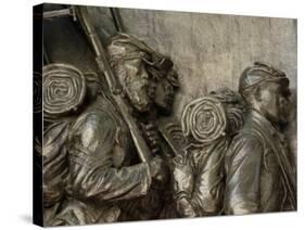 Black Soldiers of the 54th Massachusetts Regiment, Memorial in Boston, Massachusetts-null-Stretched Canvas