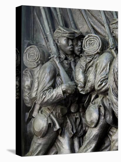 Black Soldiers of the 54Th Massachusetts Regiment, Memorial in Boston, Massachusetts-null-Stretched Canvas