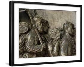 Black Soldiers of the 54th Massachusetts Regiment, Memorial in Boston, Massachusetts-null-Framed Photographic Print