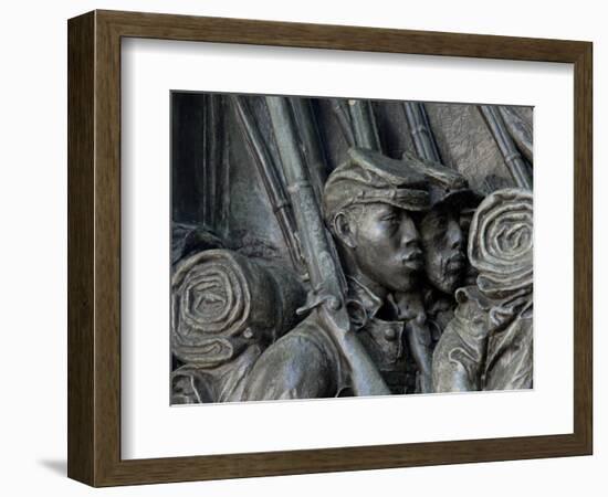 Black Soldiers of the 54th Massachusetts Regiment, Memorial in Boston, Massachusetts-null-Framed Photographic Print