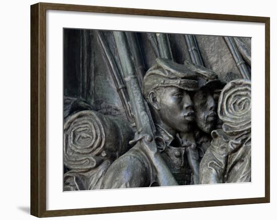 Black Soldiers of the 54th Massachusetts Regiment, Memorial in Boston, Massachusetts-null-Framed Photographic Print