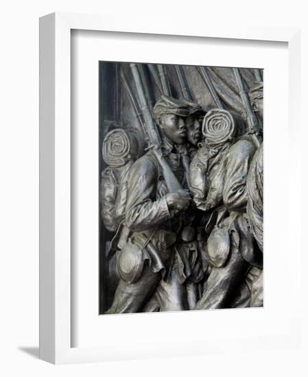 Black Soldiers of the 54Th Massachusetts Regiment, Memorial in Boston, Massachusetts-null-Framed Photographic Print