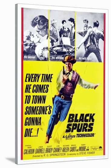 Black Spurs, Rory Calhoun, (Center), 1965-null-Stretched Canvas