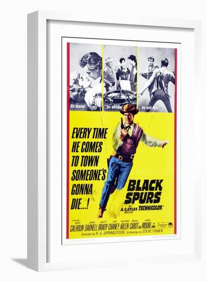 Black Spurs, Rory Calhoun, (Center), 1965-null-Framed Art Print