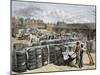 Black Stevedores Loading Bales on the Cotton Wharf in Charleston, South Carolina, 1870s-null-Mounted Giclee Print