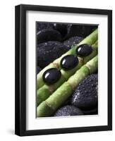 Black Stones on Bamboo-Uwe Merkel-Framed Photographic Print