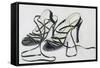 Black Strappy Shoes, 1997-Alan Byrne-Framed Stretched Canvas