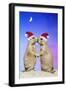 Black-Tailed Prairie Dog Pair in Christmas Hats-null-Framed Photographic Print